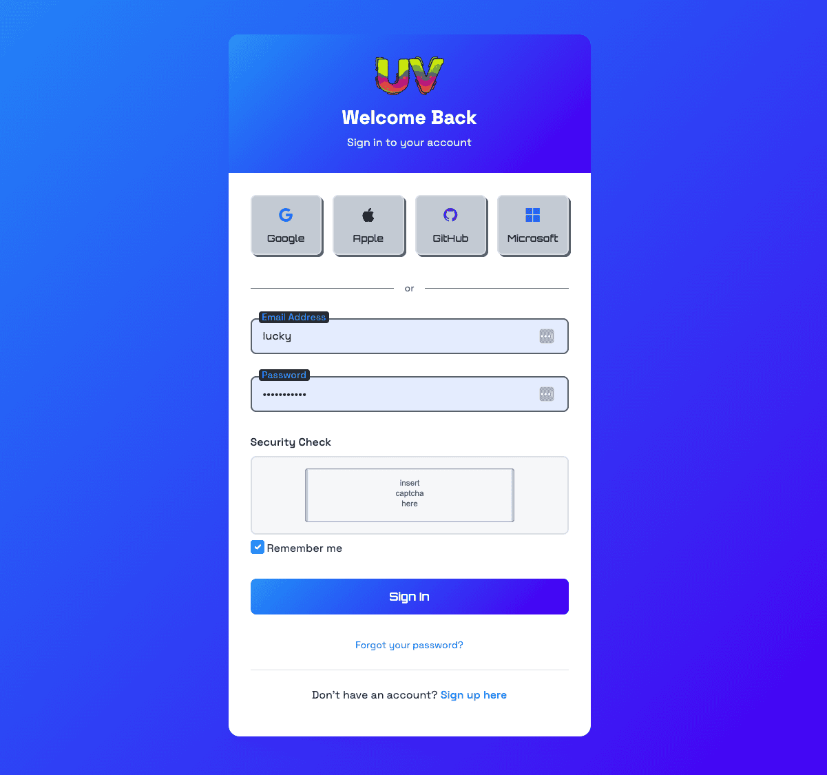 Authentication Pages Preview