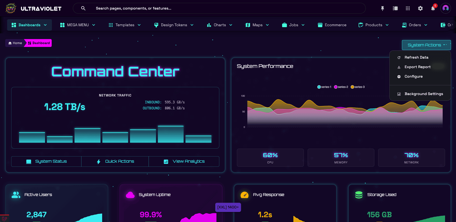 Horizontal Menu Layout