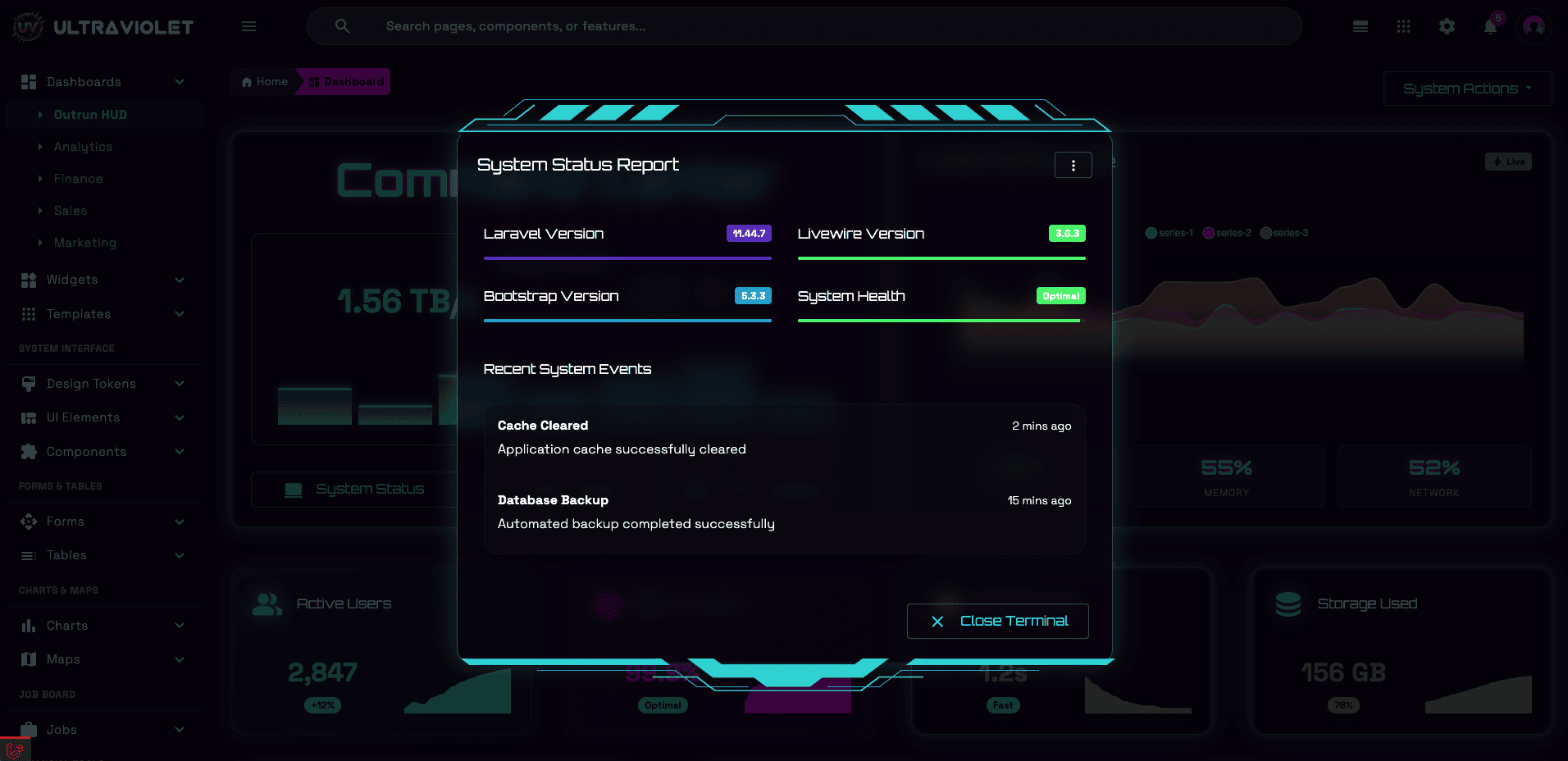 Outrun HUD Theme Preview