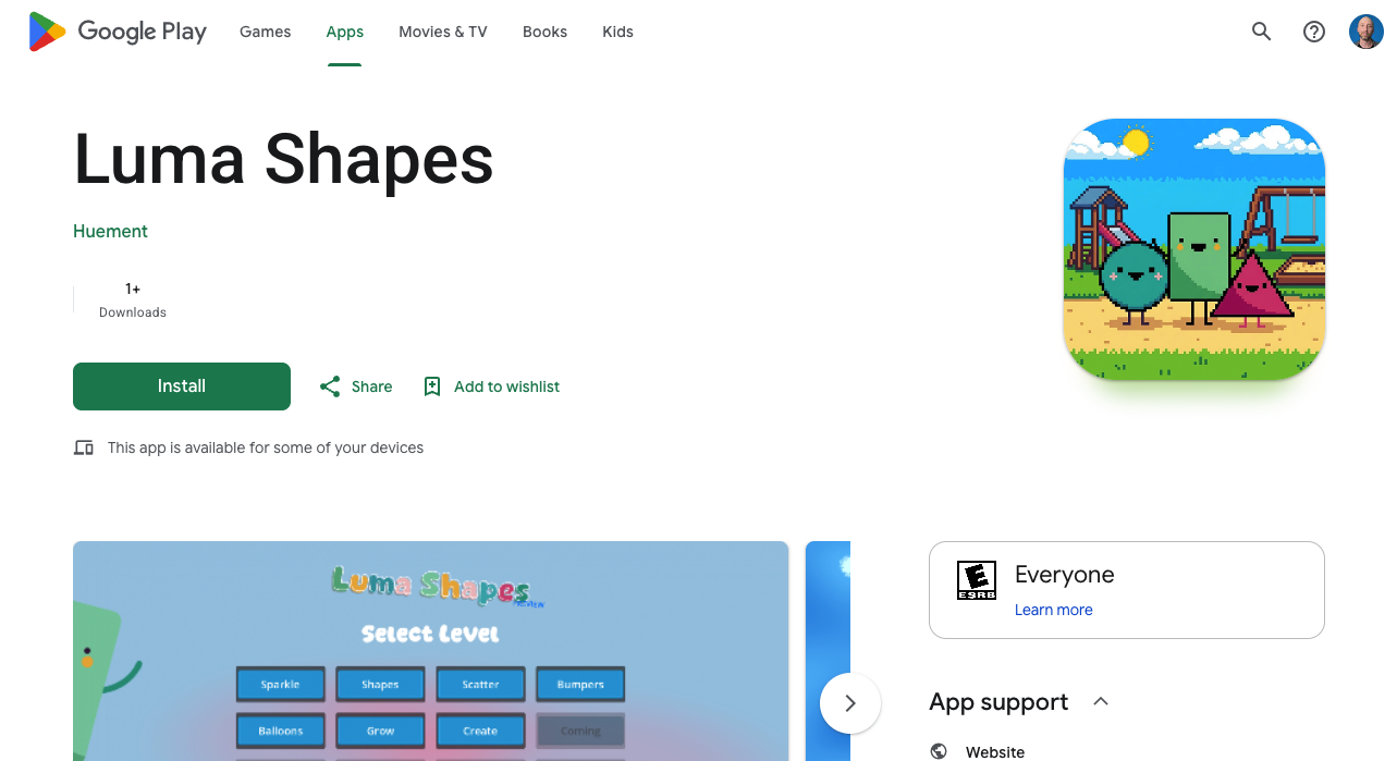 Luma Shapes Screenshot showing off the game.